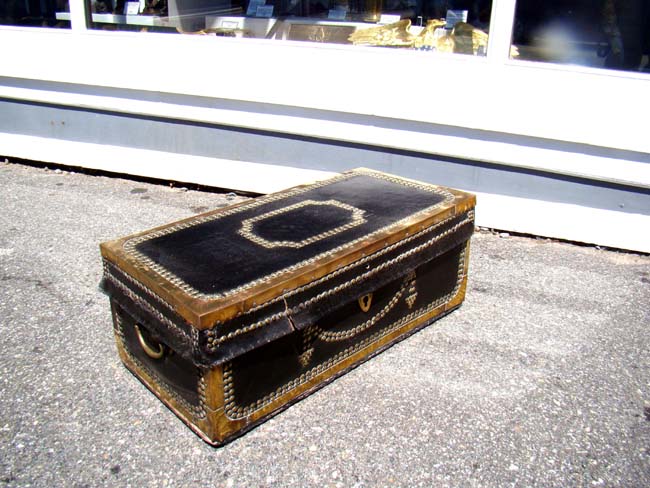 A China Trade period Campforwood Trunk with brass stud decoration circa 1830